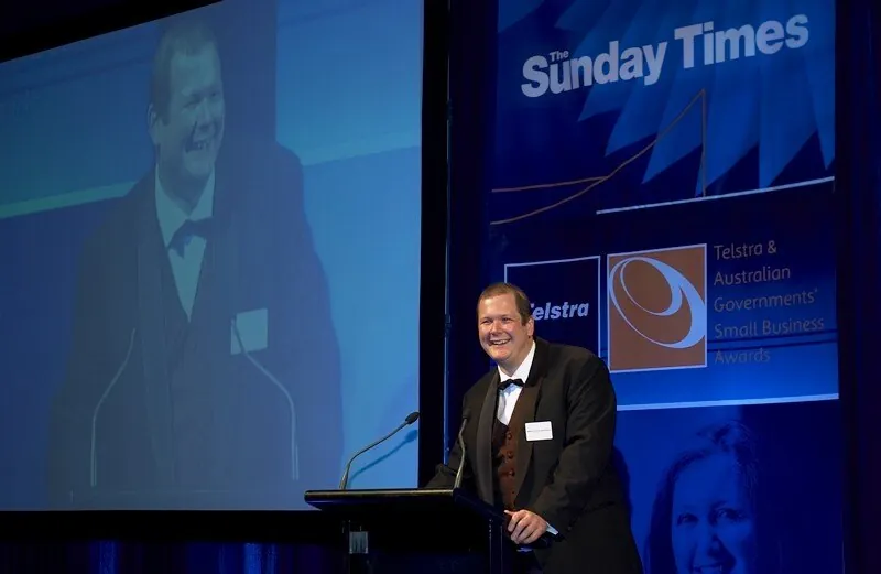 Nathan Buzza at the 2005 Telstra Business Awards.